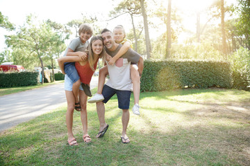 Obraz premium Happy family on summer vacation