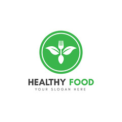 Organic food logo or icon template