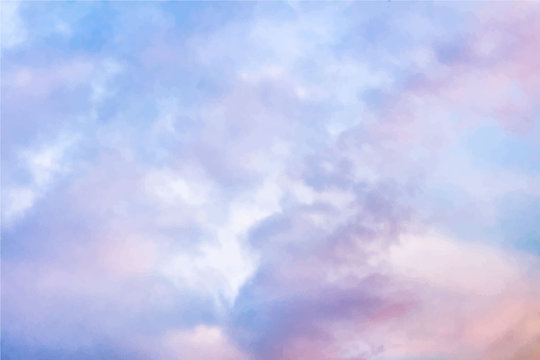 Purple sky with clouds, toned image, abstract background