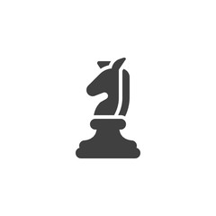 Horse Chess piece vector icon. filled flat sign for mobile concept and web design. Knight chess figure glyph icon. Symbol, logo illustration. Vector graphics