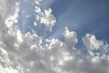 White clouds on a sunny day