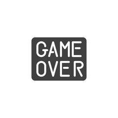 Game over vector icon. filled flat sign for mobile concept and web design. game over button glyph icon. Symbol, logo illustration. Vector graphics