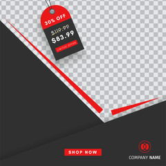 Creative social media post sales template that can be edited with a blank abstract background