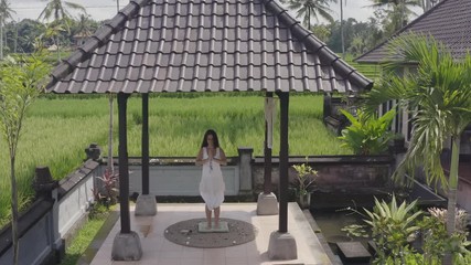 Woman in peaceful meditation spot.