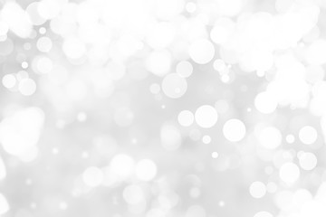 Abstract background with White bokeh on gray background. christmas blurred beautiful shiny Christmas lights.