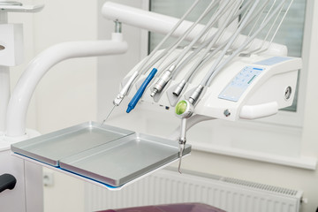 Stomatological equipment in dentistry close up .