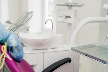 Stomatological equipment in dentistry close up .