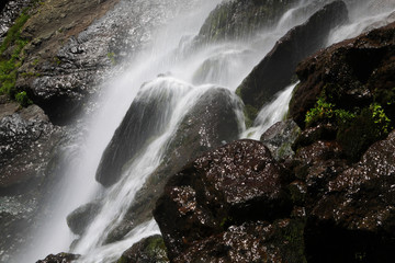 Naklejka na ściany i meble Waterfall near Lake Okhodje (2543 m). The Caucasus
