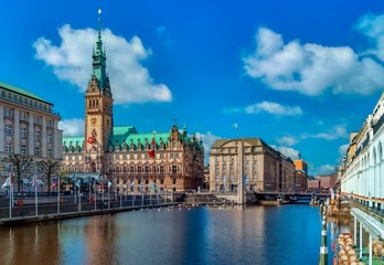 Fototapeta premium rathaus, hamburg. germany