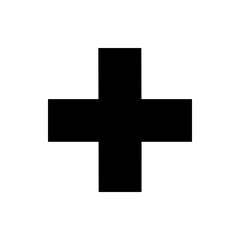 Flat minimal cross icon. Simple vector cross icon. Isolated cross icon for various projects.