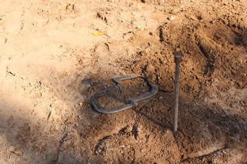 Hufeisen Spiel werfen