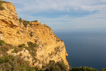 Cap Canaille cliff overlooking the Mediterranean Sea blue waters between the towns Cassis and La Ciotat