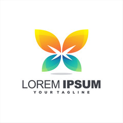 Obraz premium awesome gradient butterfly logo design
