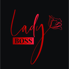 Lady logo, art flower, vector illustration