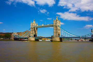 Fototapeta na wymiar the ancient English landmark, the London Bridge, built on the waters of the Thames river