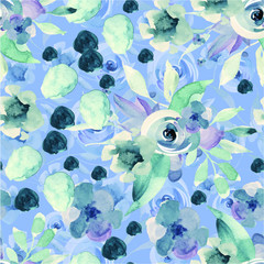 Seamless pattern beautiful flowers trendy new leaf floral geometric