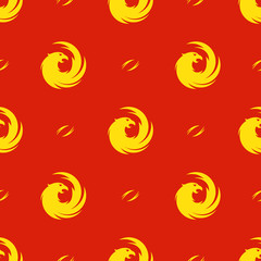 Obraz premium yellow circle bird vector pattern