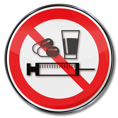 Schild mit bitte keinen Drogenmissbrauch in diesem Gebiet