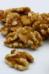 walnuts on white background