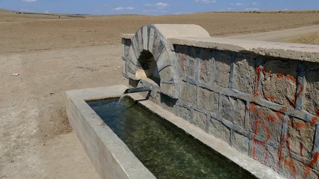 turkey in Anatolia a fountain, a corrugated spring,
