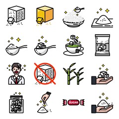 Sugar icon set, vector and illustration