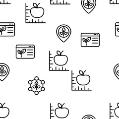 Smart Farm Vector Seamless Pattern Thin Line Illustration