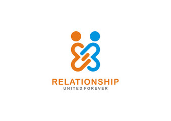 Vector logos of people with good relationships  