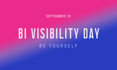 Celebrate Bisexuality Day. September 23 is a bisexual community day. Background, poster, postcard, banner design. - obrazy, fototapety, plakaty