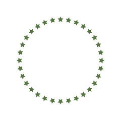 Frame from stars. Stars in a circle graphic background. Frame isolated on white background. Vector illustration