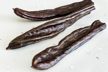 Carob Pods Ready to Use Copy Space.