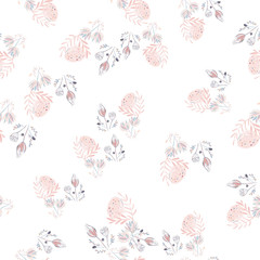 lotus flower seamless pattern trendy style with texture tablet painting Surface pattern design