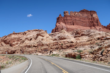 Glen Canyon National Recreation Area landscape of scenic byway 12 and pink rock formations
