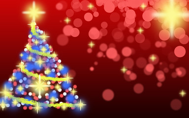 Christmas Holiday and Beautiful New Year illustration background with fireworks, star shapes and snowflakes.Can be used for background or wallpaper.
