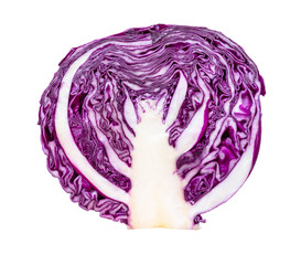 Obraz premium cross-section of head of red cabbage cut out