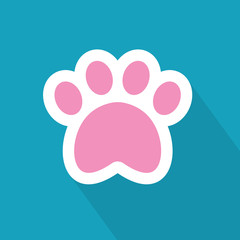 easter pink bunny paw icon- vector illustration © chrupka