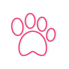 pink bunny paw icon- vector illustration