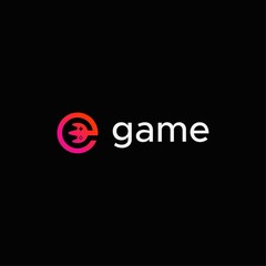 letter e for e game logo design 
