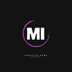 Fototapeta na wymiar M I MI Initial logo template vector. Letter logo concept with background template.