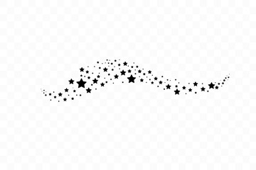 Falling star. Cloud of stars isolated on white background. Vector illustration