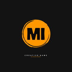M I MI Initial logo template vector. Letter logo concept with background template.