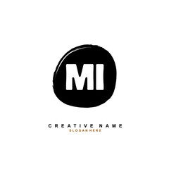 M I MI Initial logo template vector. Letter logo concept with background template.