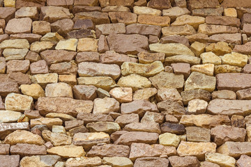 Raw stone wall.