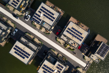 Amazing Futuristic boat houses with Solar Panel in the Roof Top