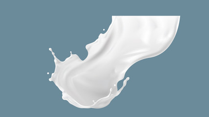 Milk splash or round swirl realistic vector illustration