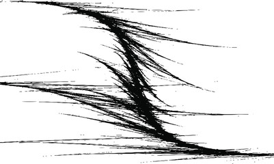 Monochrome texture composed of irregular graphic elements. Distressed uneven grunge background. Abstract vector illustration. Overlay for interesting effect and depth. Isolated on white background.