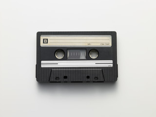 old audio cassette isolated on white background