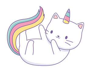 Unicorn cat cartoon vector design