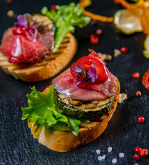Roast Beef Sandwich With Zucchini And Greens