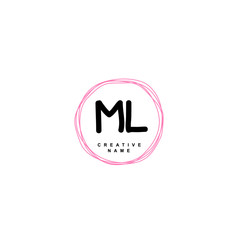 M L ML Initial logo template vector. Letter logo concept with background template.