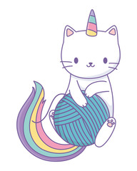 Unicorn cat cartoon vector design © Stockgiu